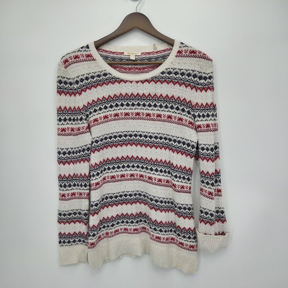 Barbour Womens Roseberry Sweater Jumper Fair Isle Wool Cashmere Knit Size US 4